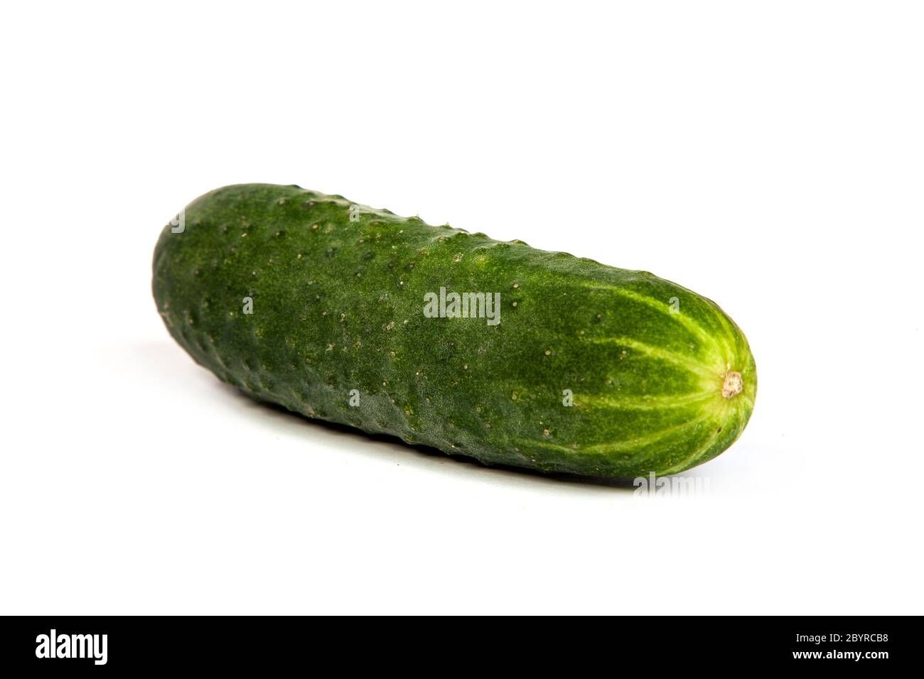 Five Fresh Cucumbers isolated on white Stock Photo