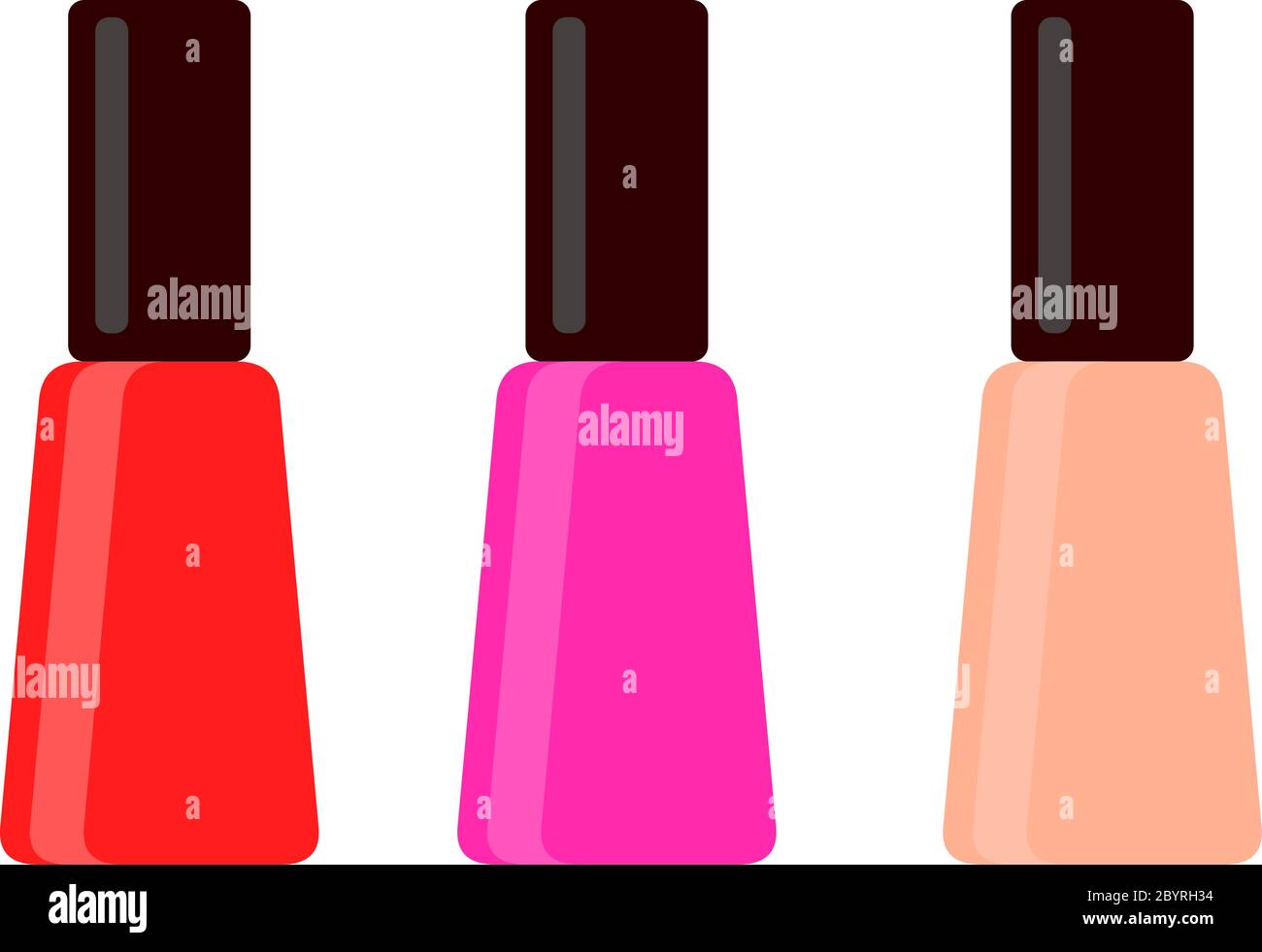 Colored nail polishes vector flat isolated Stock Vector