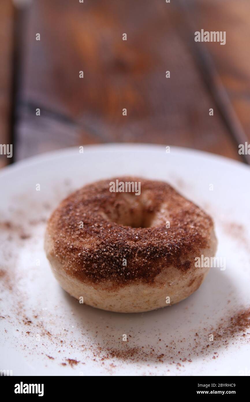 Home baked cinnamon donuts Stock Photo