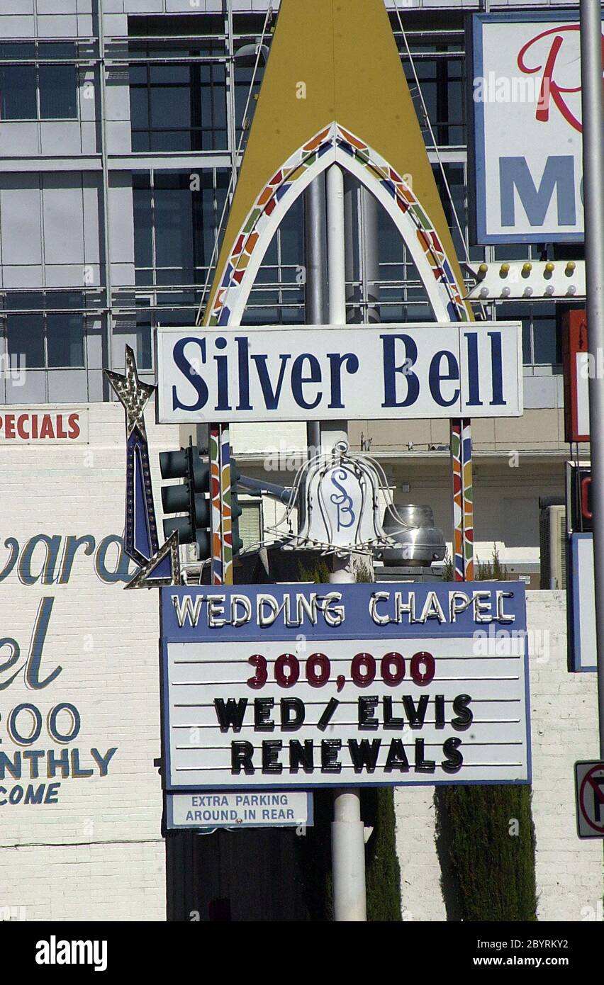 Wedding Chapel Las Vegsa 633 Hotel and most important places in Las Vegas The most beautiful place in Las Vegas Stock Photo