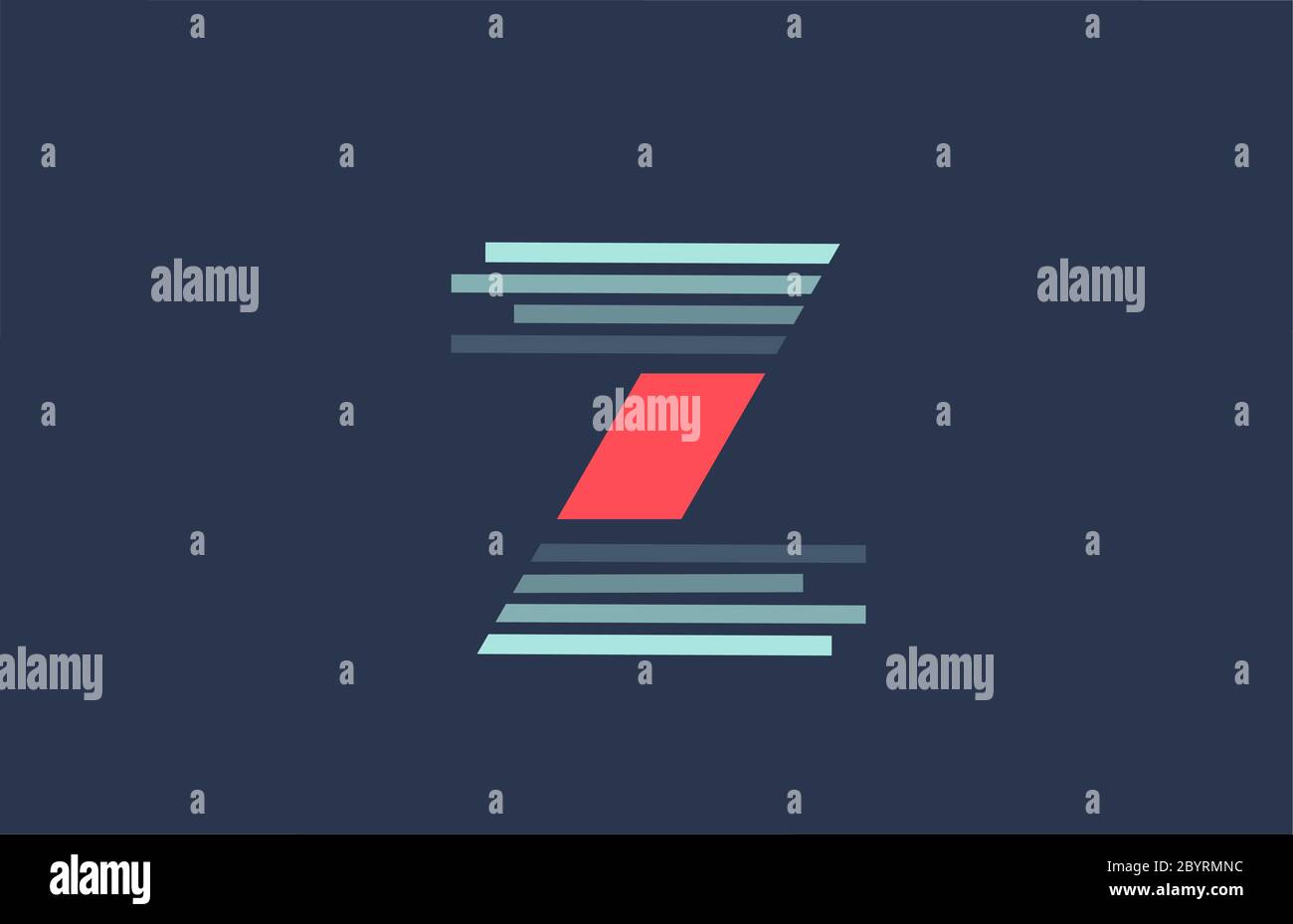 Z red blue alphabet letter logo icon for business and company with line ...