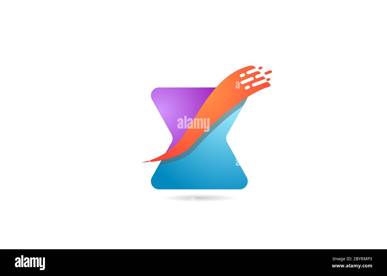 pink and blue X alphabet letter logo icon for company and business with ...