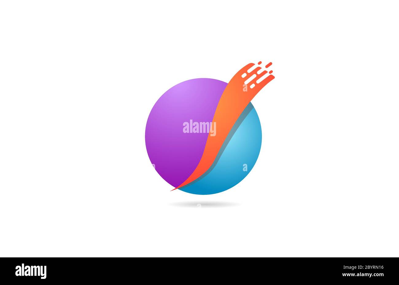 pink and blue O alphabet letter logo icon for company and business with ...