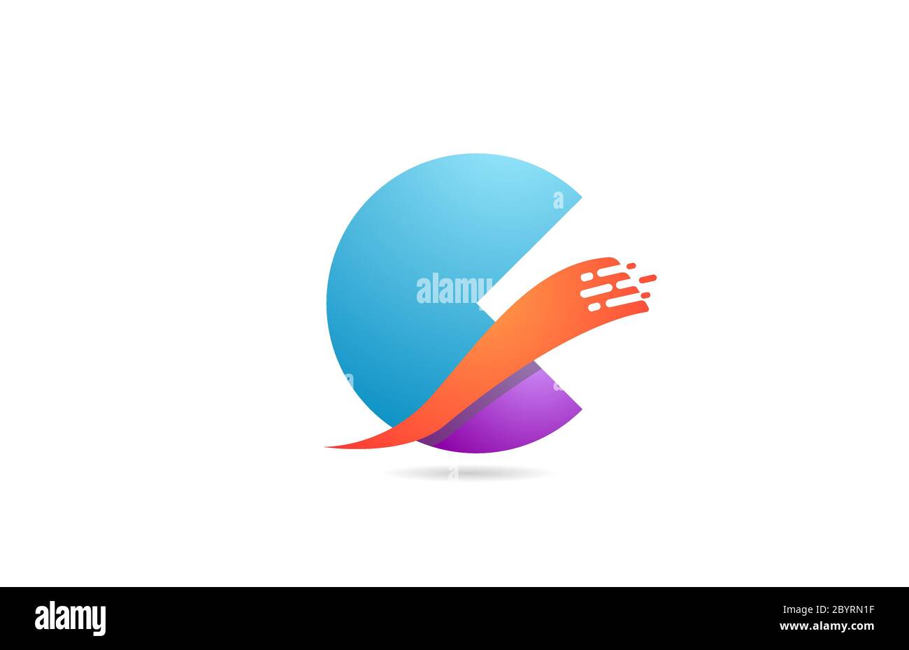 pink and blue C alphabet letter logo icon for company and business with ...