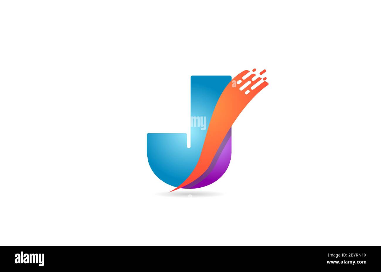 pink and blue J alphabet letter logo icon for company and business with ...