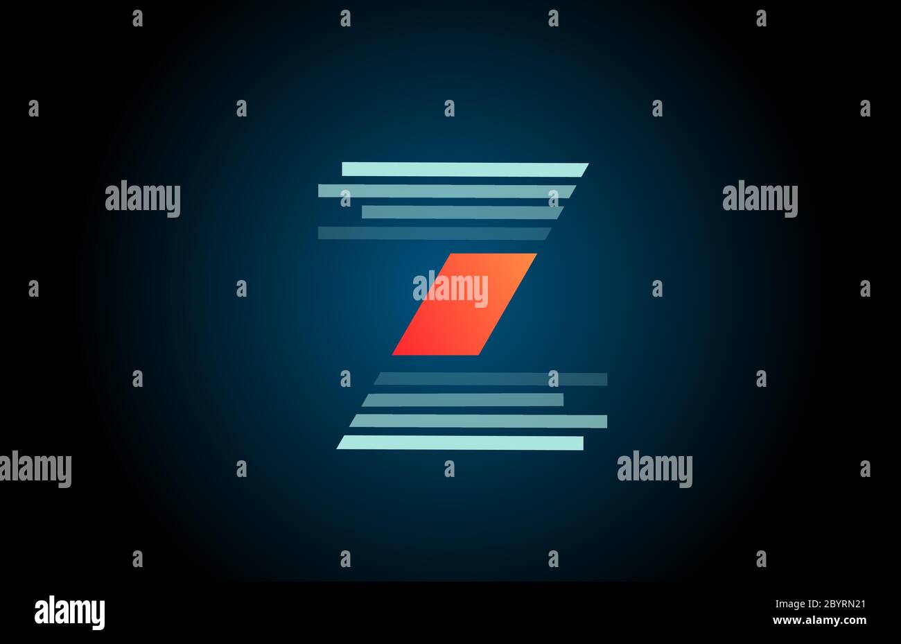 orange blue Z alphabet letter logo icon for business and company with ...
