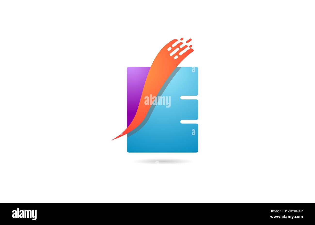 pink and blue E alphabet letter logo icon for company and business with ...