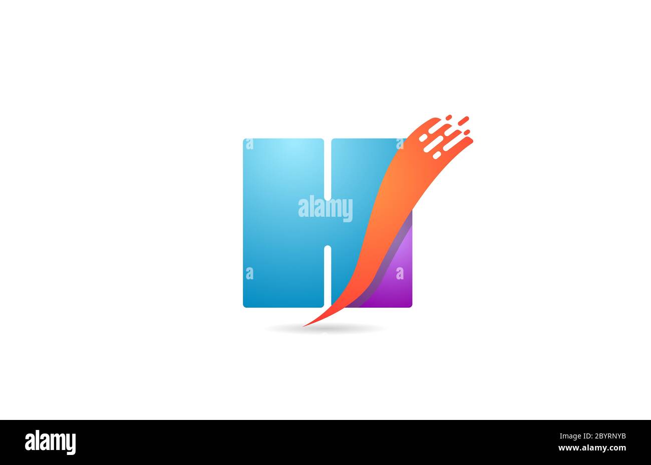 pink and blue H alphabet letter logo icon for company and business with ...