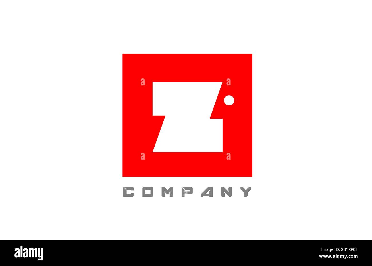 red white Z alphabet letter logo icon for company and business with dot ...