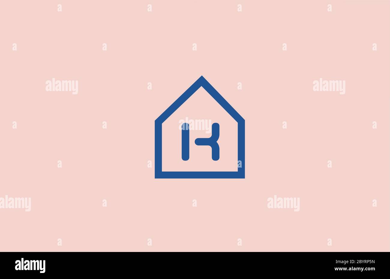 blue pink K alphabet letter logo icon for business and company with ...