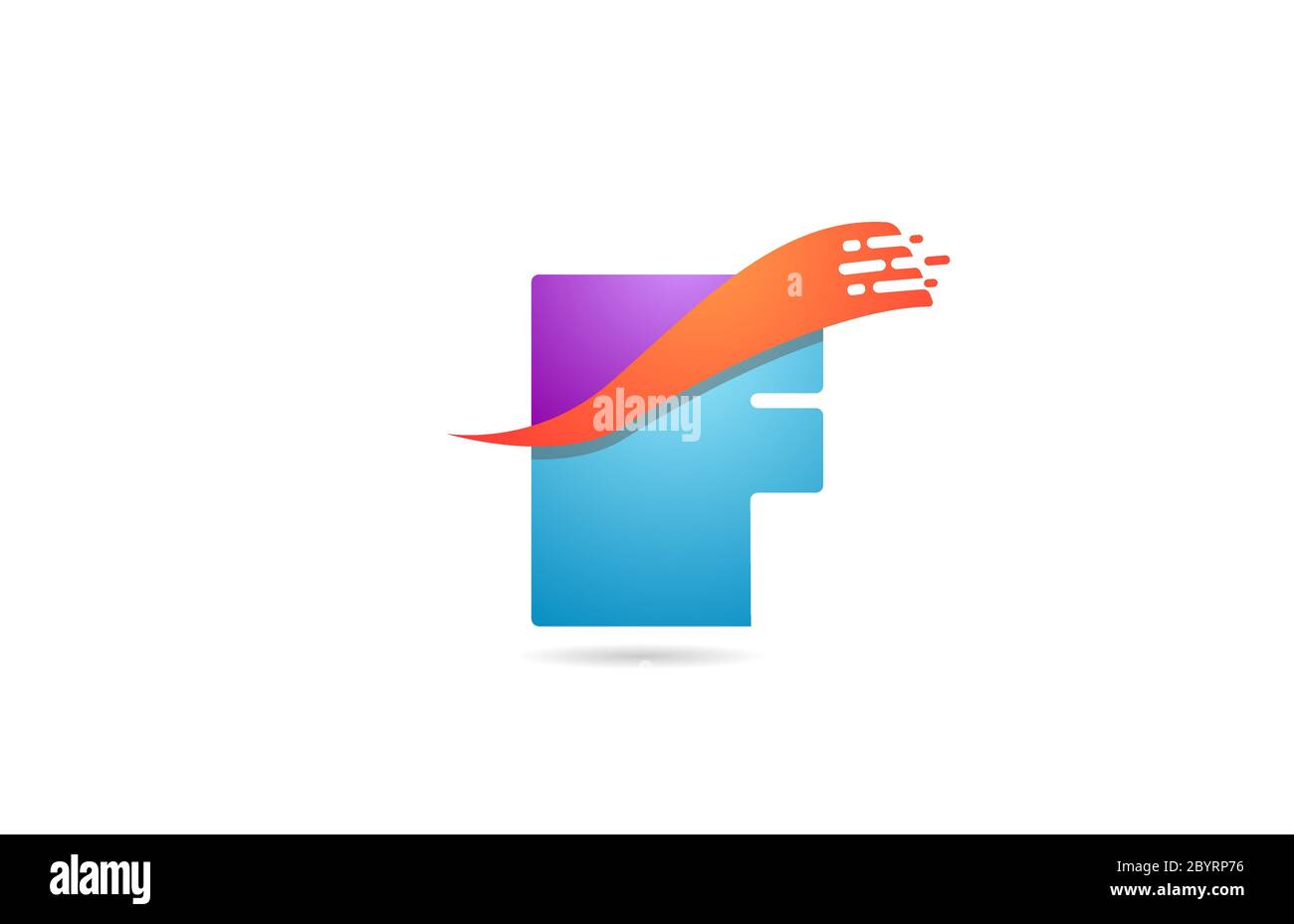 pink and blue F alphabet letter logo icon for company and business with ...