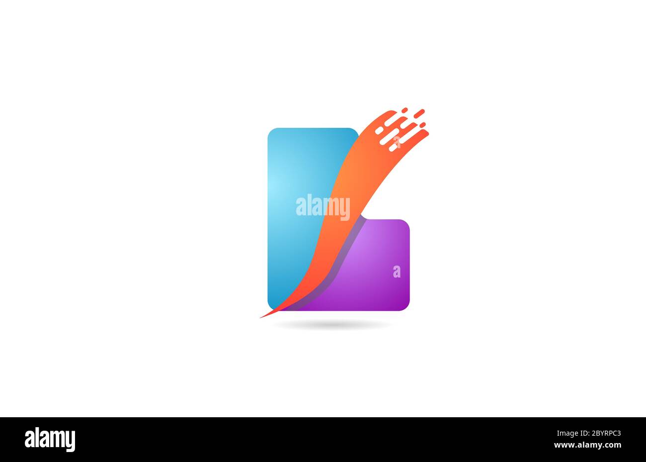 pink and blue L alphabet letter logo icon for company and business with ...