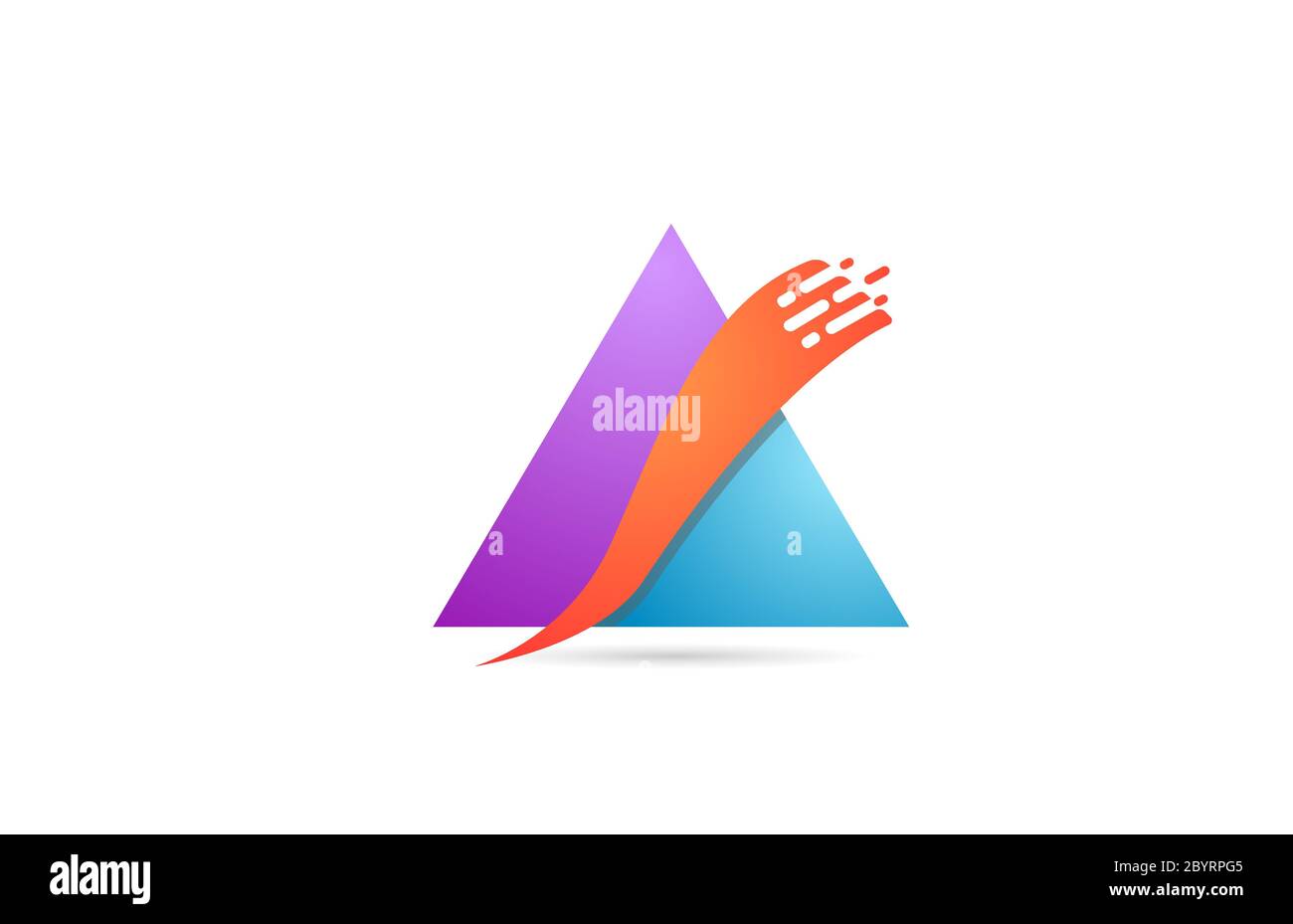 pink and blue A alphabet letter logo icon for company and business with ...