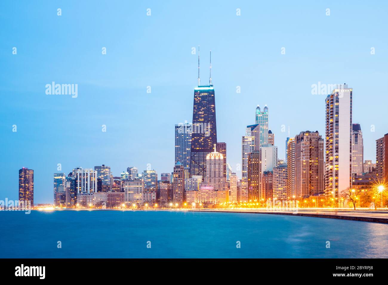 Chicago downtown and Lake Michigan Stock Photo - Alamy