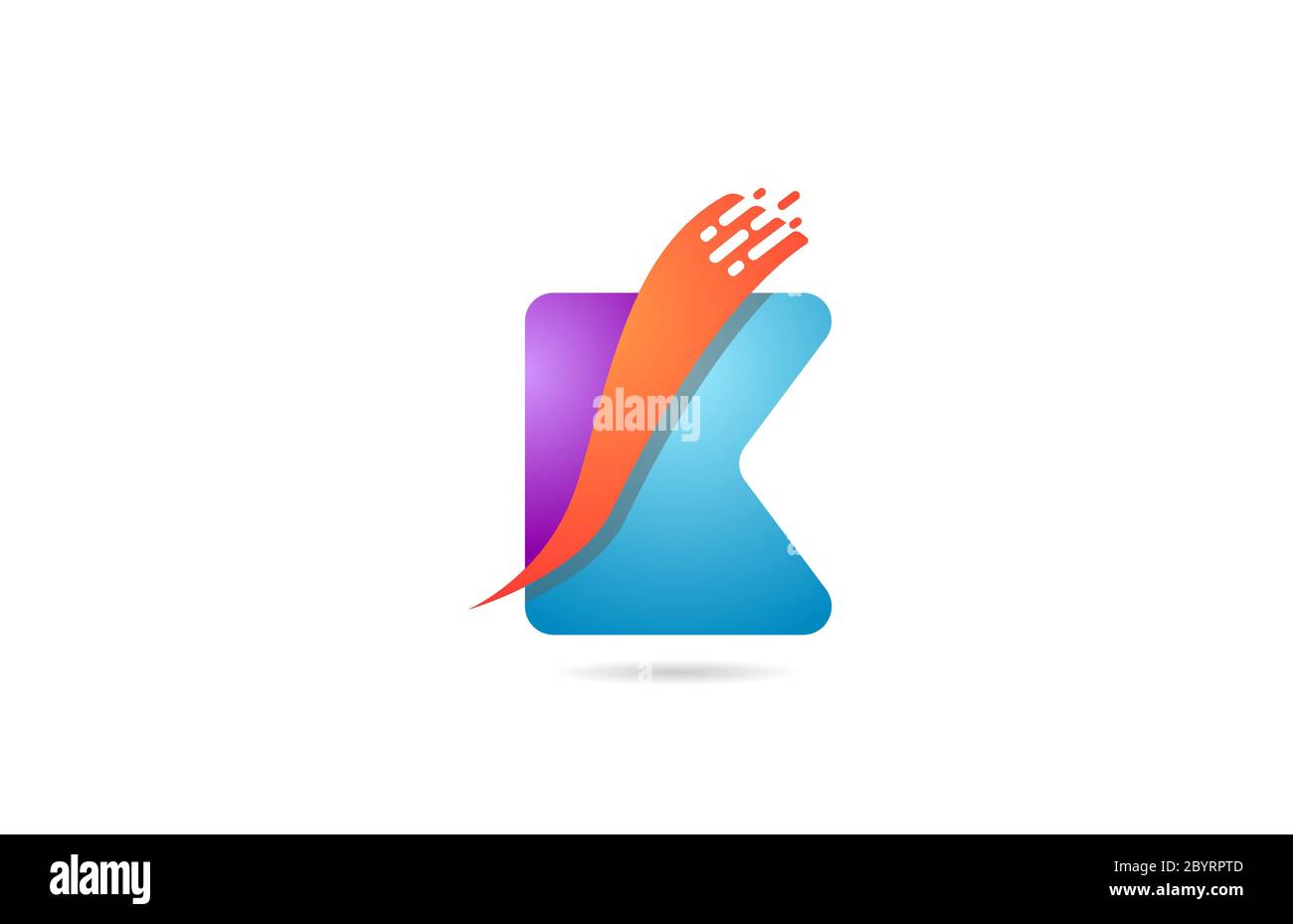 pink and blue K alphabet letter logo icon for company and business with ...