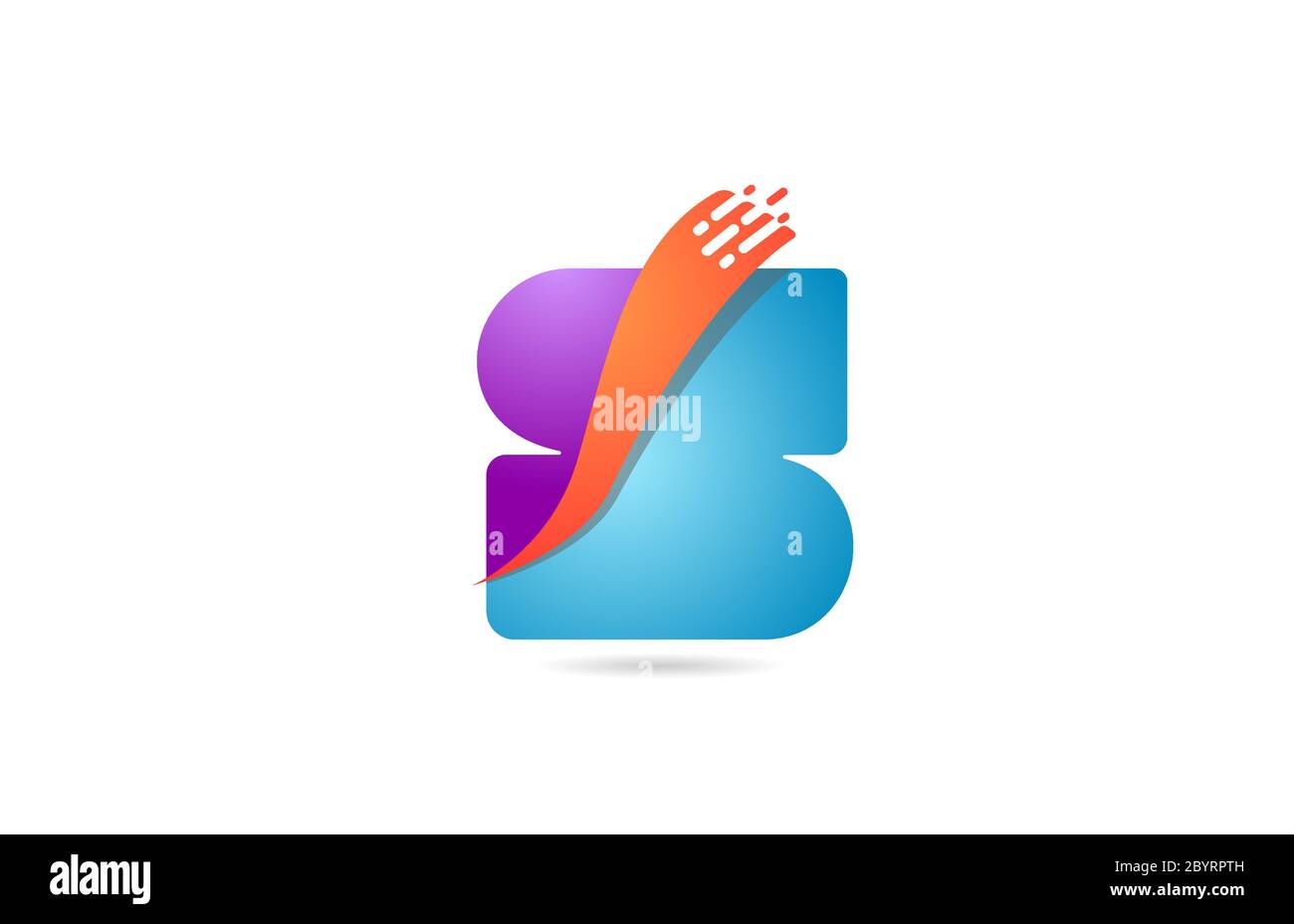 pink and blue S alphabet letter logo icon for company and business with ...