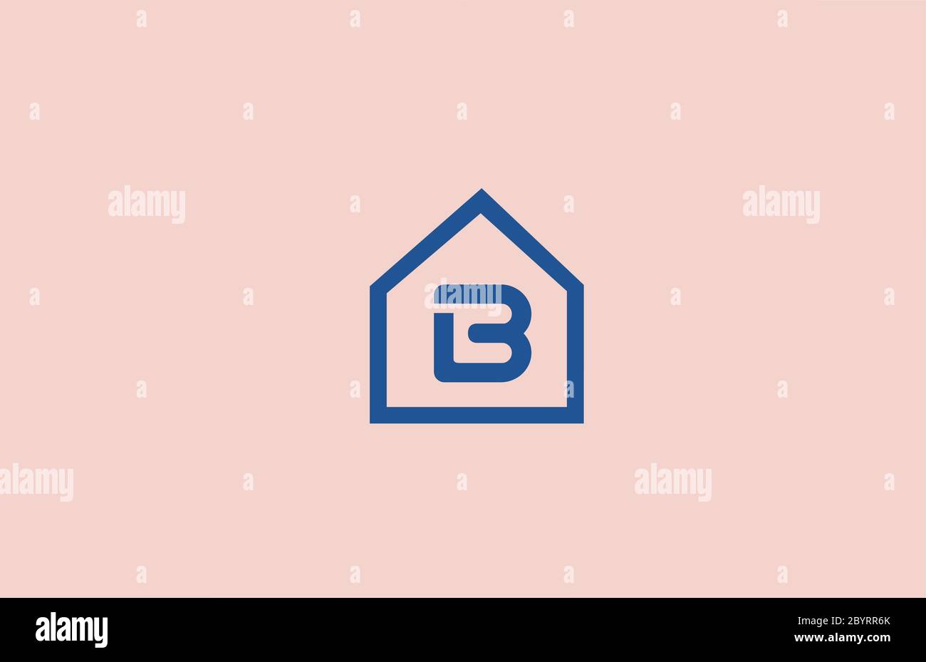 blue pink B alphabet letter logo icon for business and company with ...