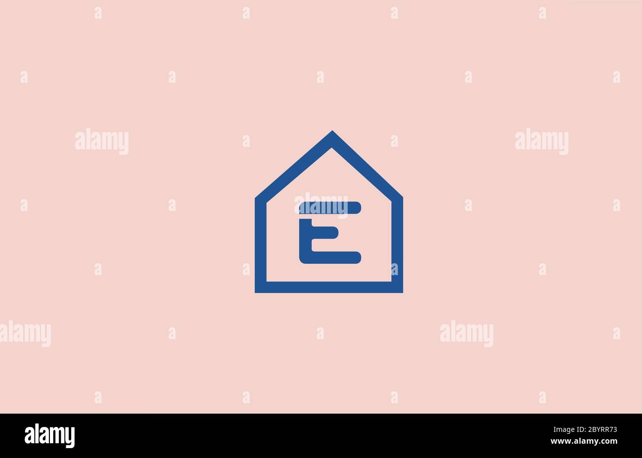 blue pink E alphabet letter logo icon for business and company with ...