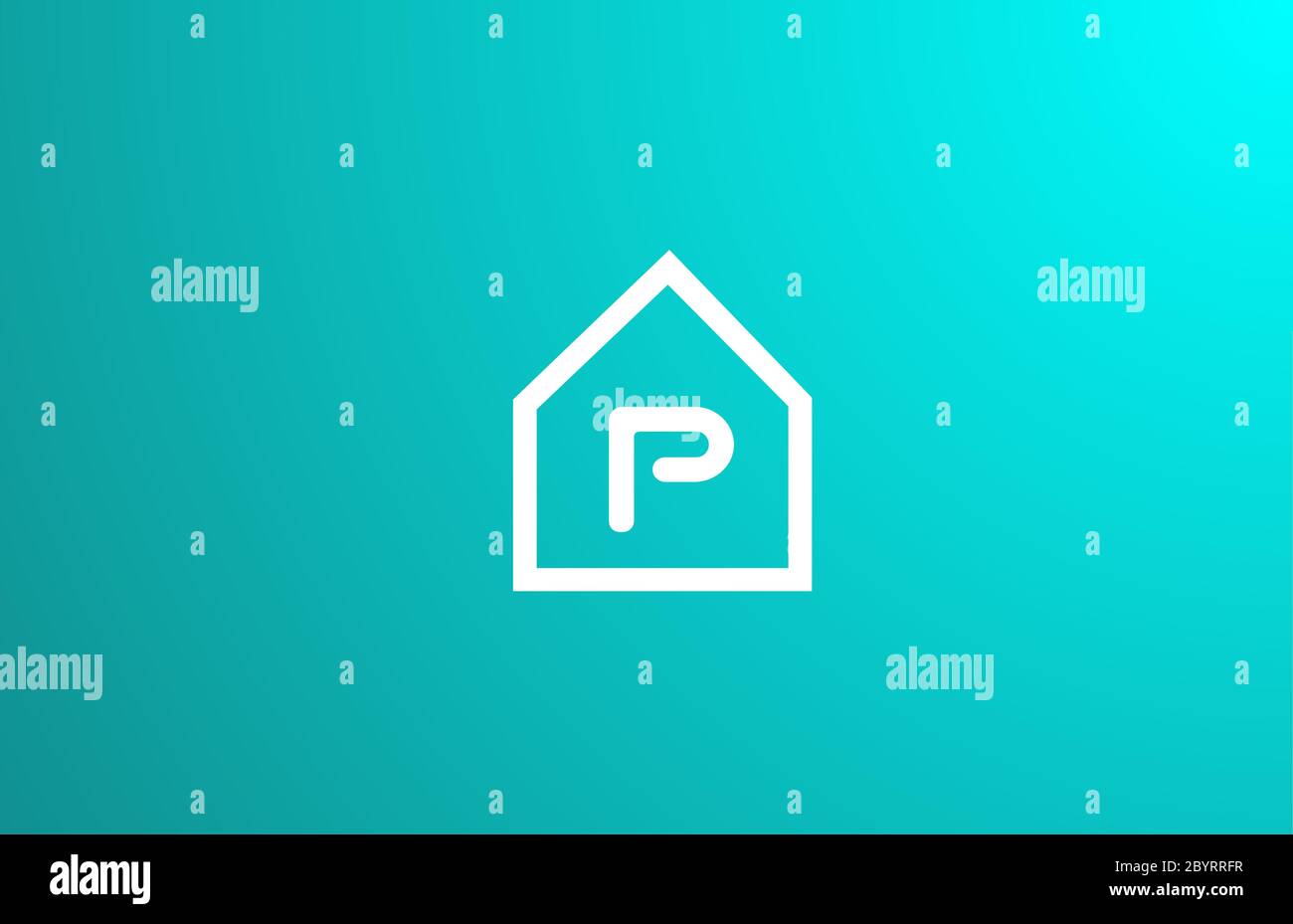 P alphabet letter logo icon for business and company with green white ...