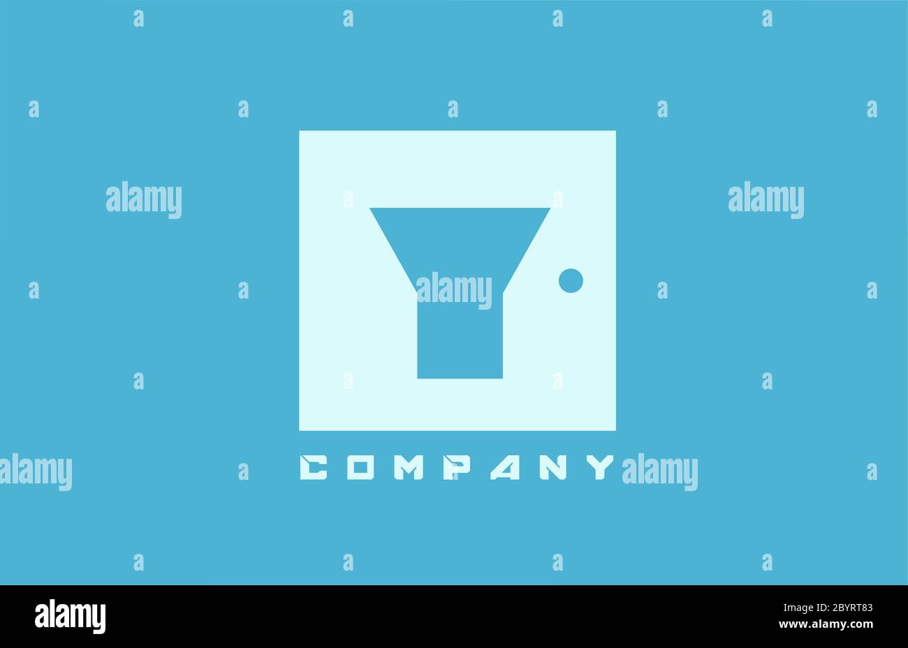 blue white Y alphabet letter logo icon for company and business with ...