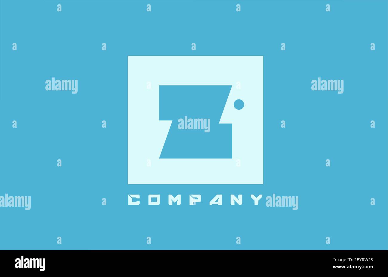 blue white Z alphabet letter logo icon for company and business with ...