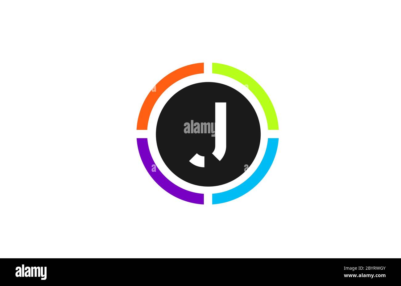 J colored alphabet letter logo icon design for business and company ...