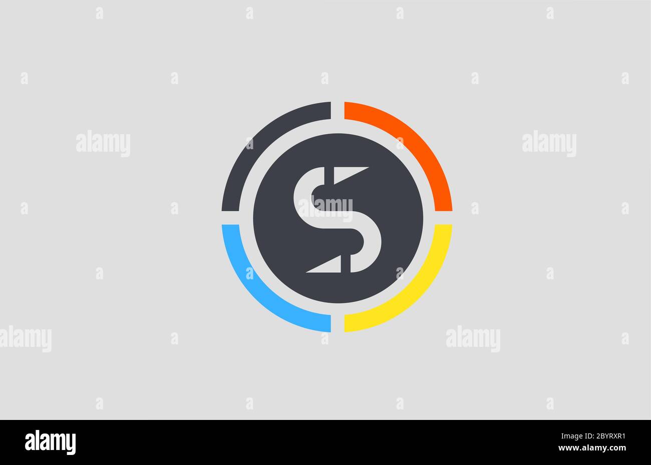 yellow orange blue S alphabet letter logo for business and company with ...
