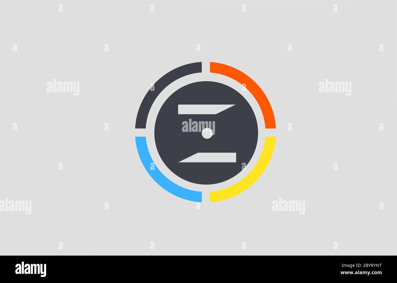 yellow orange blue Z alphabet letter logo for business and company with ...
