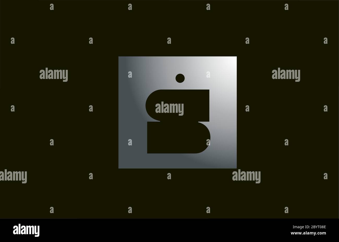 grey metal S alphabet letter logo for business and company with square ...