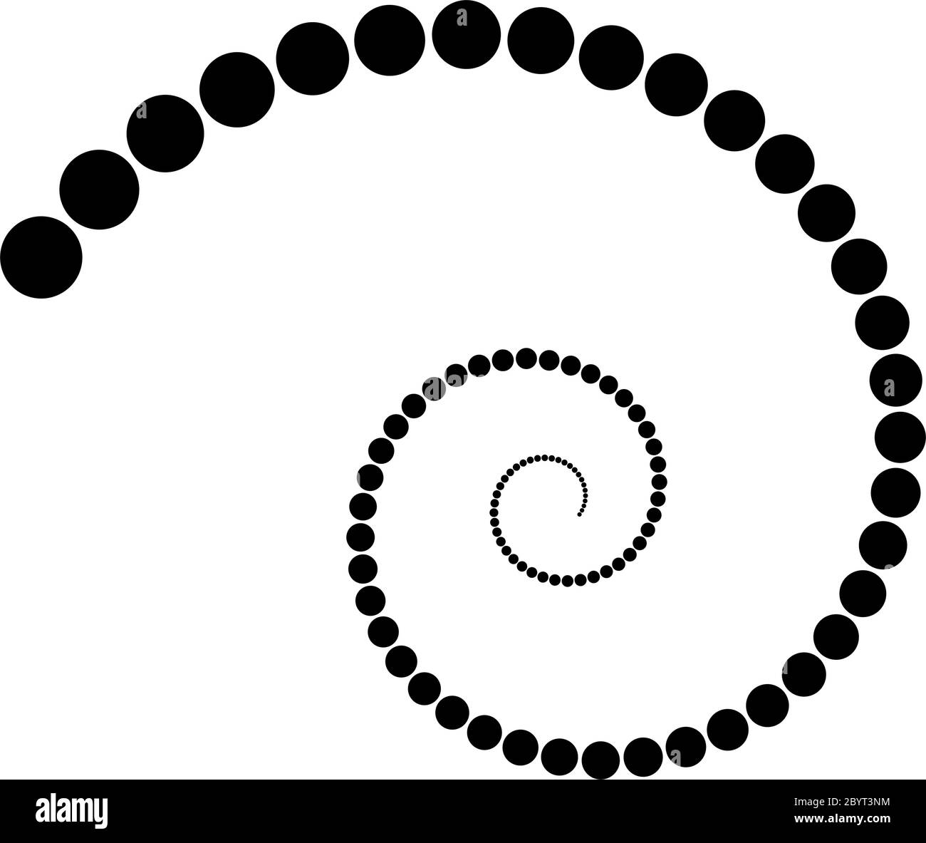 Black dotted spiral symbol. Simple flat vector design element Stock ...