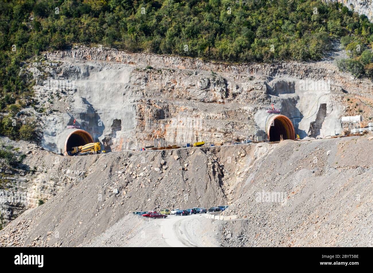 Montenegro: Tunnel over the Moraca river canyon. China-backed highway ...