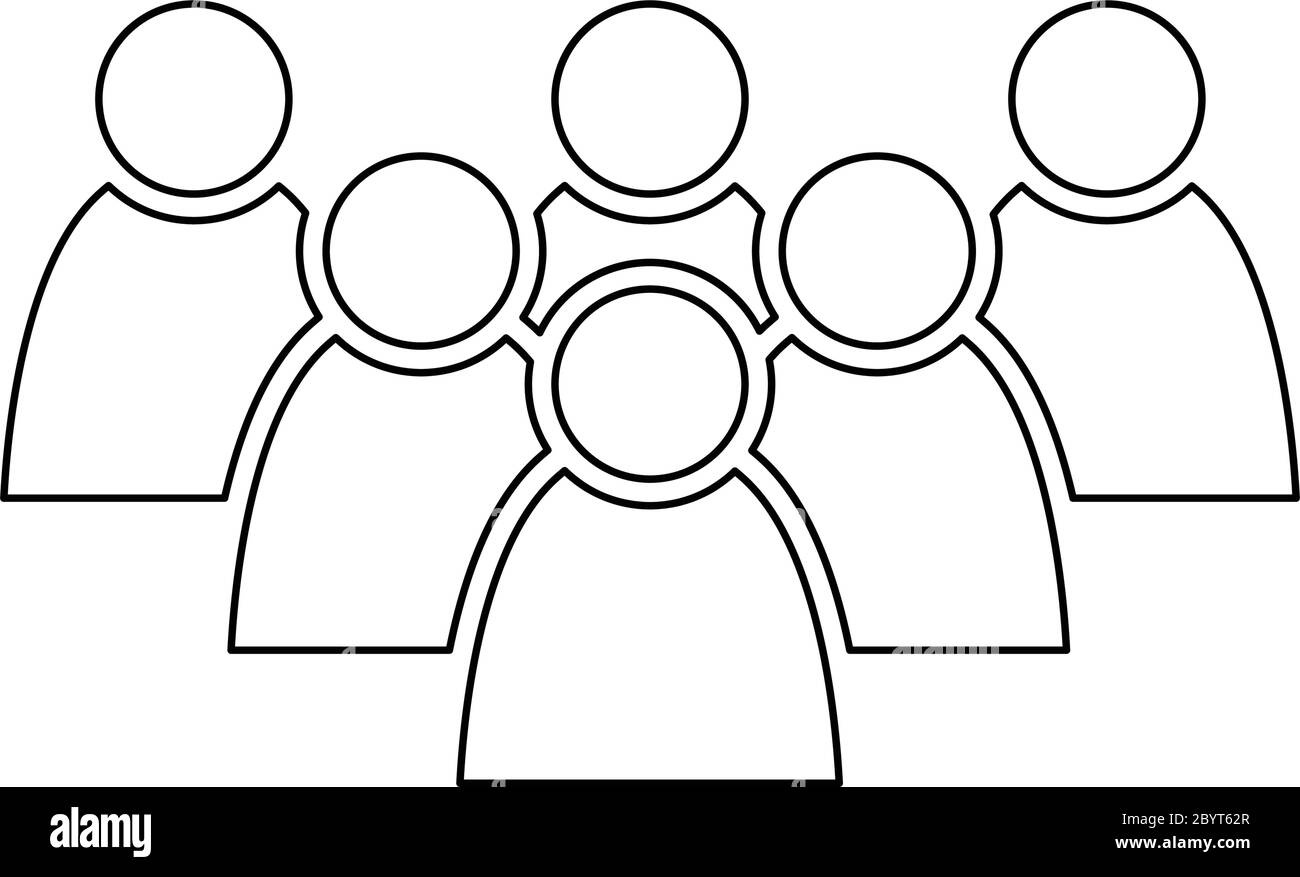 6 People Icon Group Of Persons Simplified Human Pictogram Modern Simple Flat Vector Icon