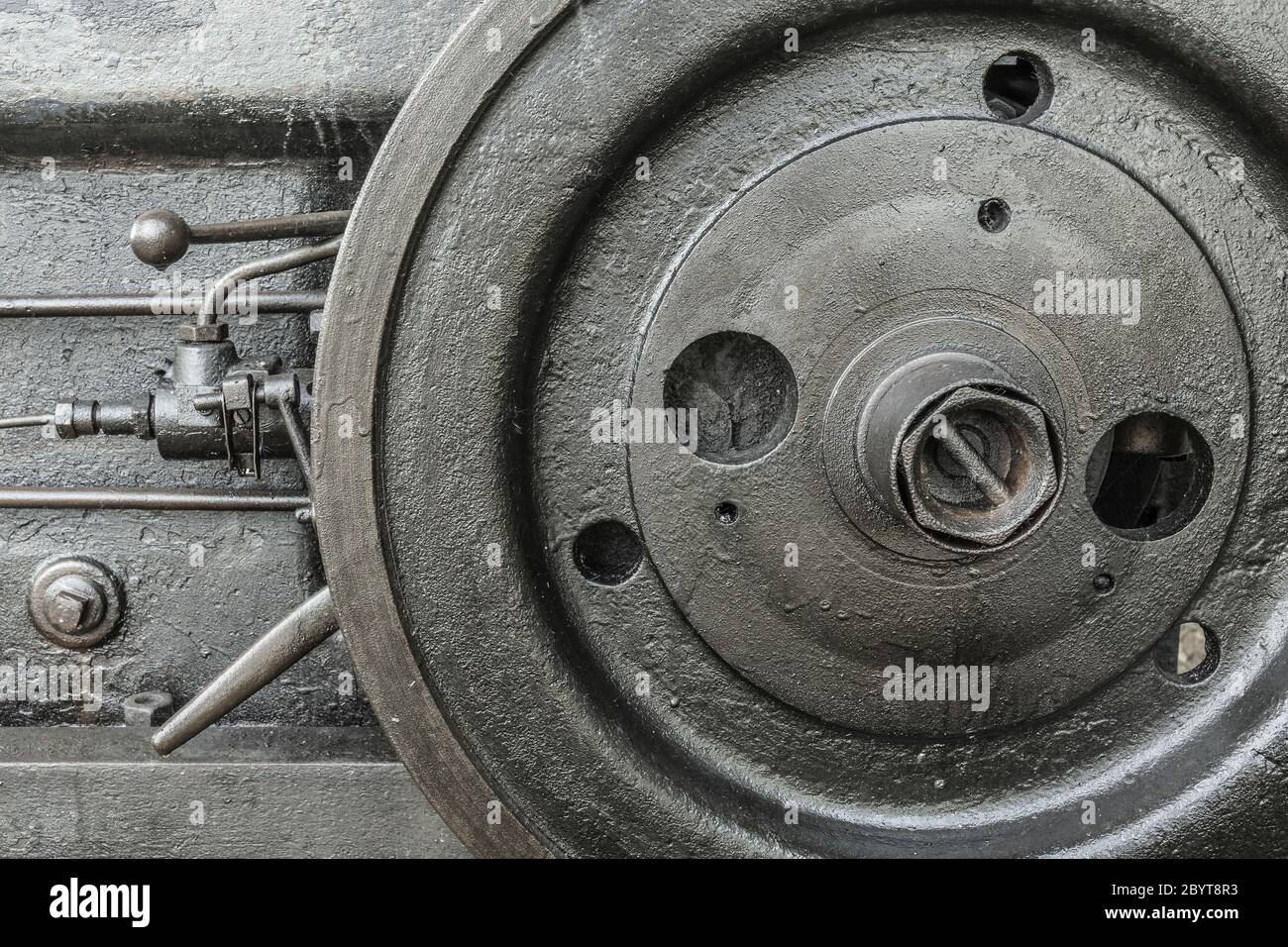 flywheel of an industrial diesel engine Stock Photo Alamy