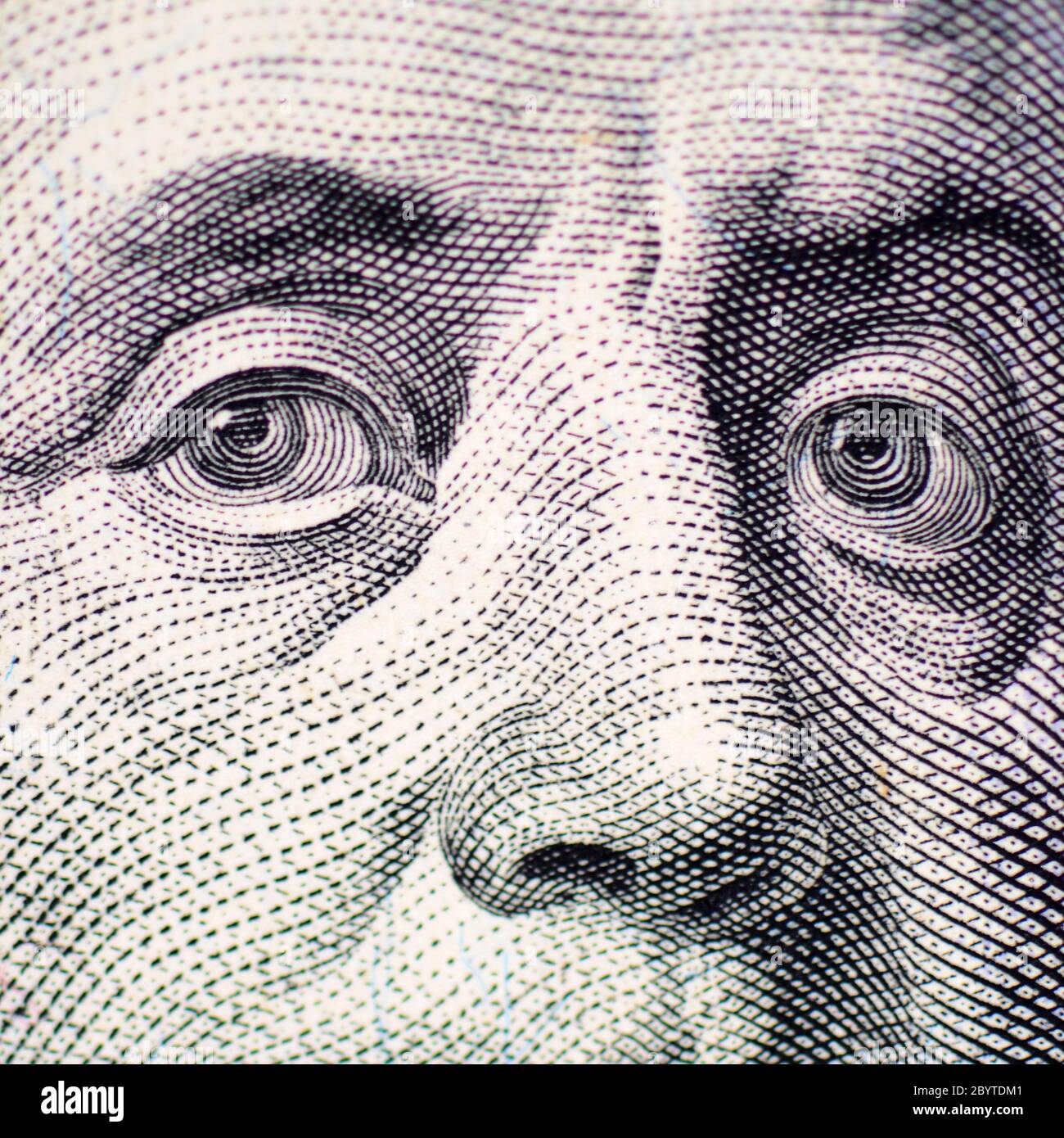 The face of Franklin the dollar bill macro Stock Photo