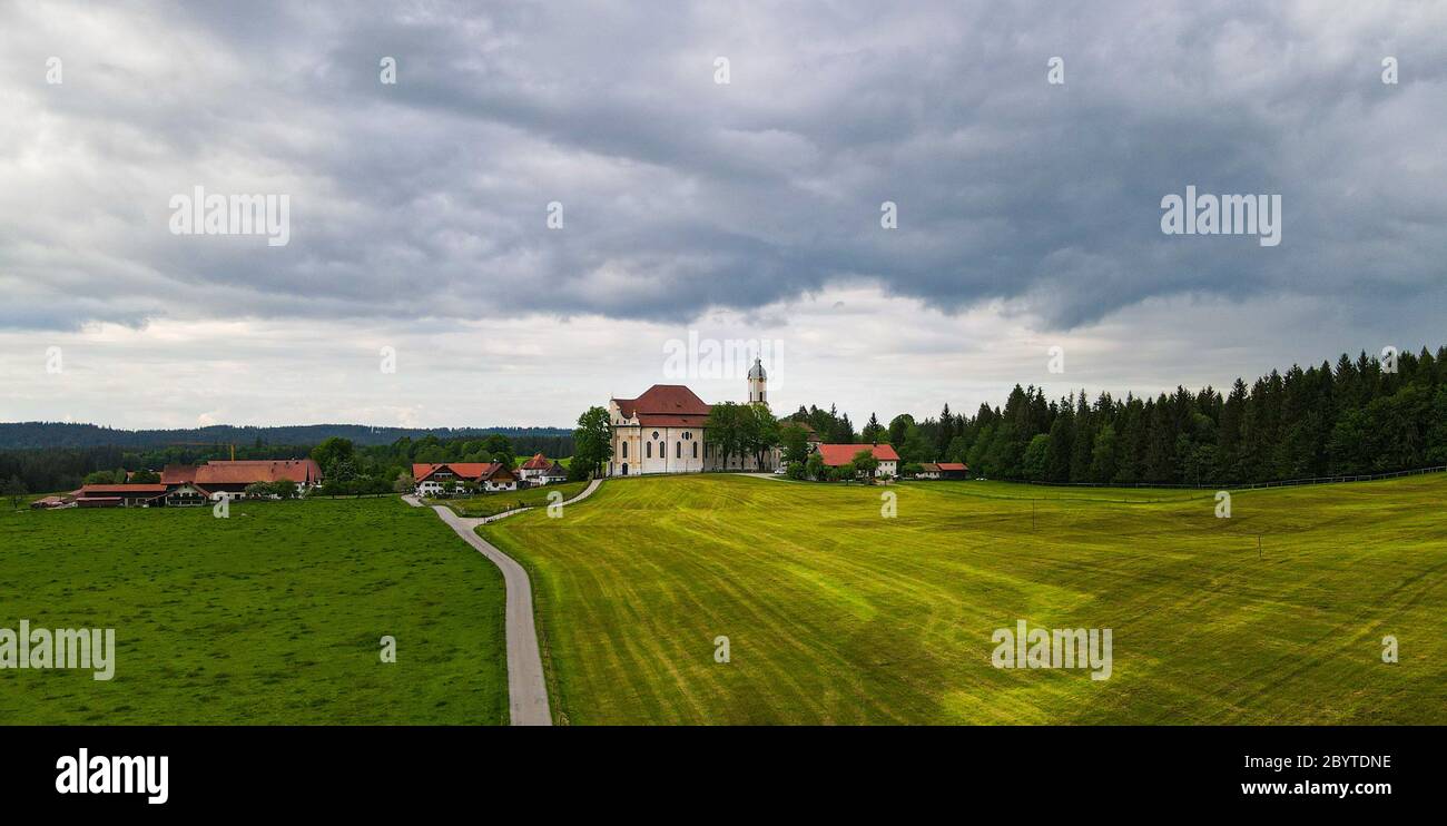 The typical landscape of Bavaria - the German Alps at Allgau Stock ...