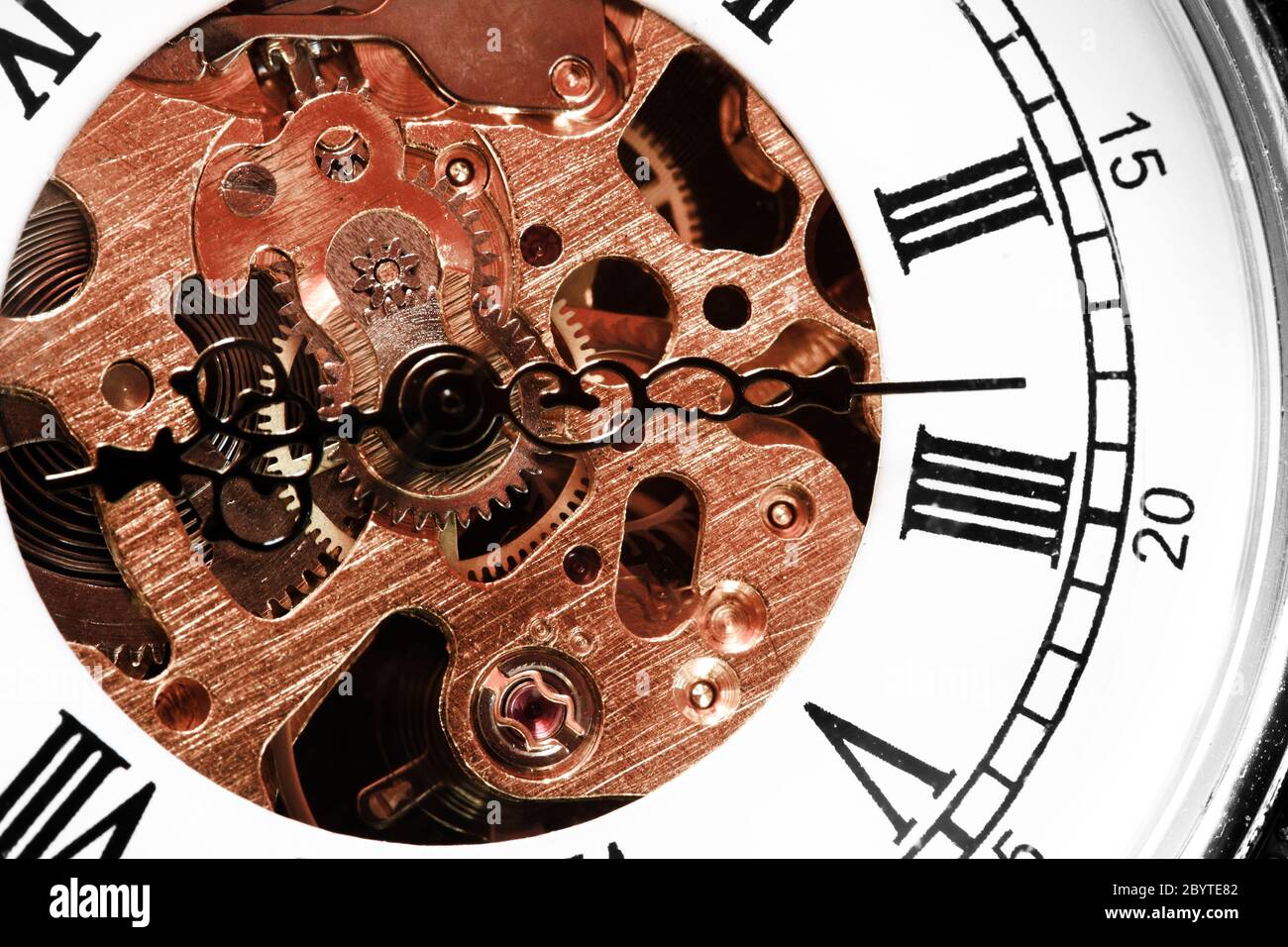 Inside of a clock Stock Photo Alamy