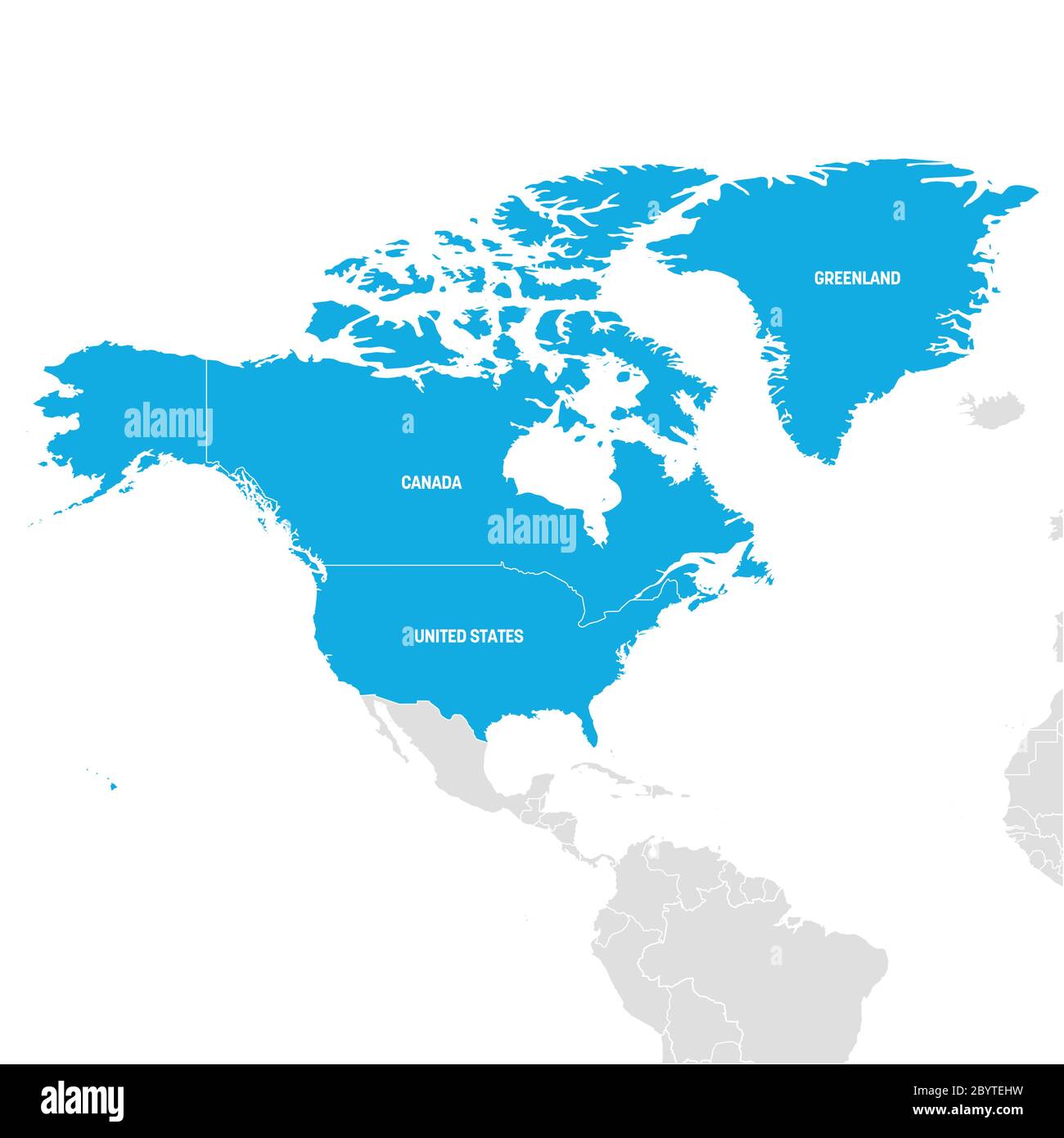 North America Region Map of countries - North America Region Map Of Countries In Northern America Vector Illustration 2BYTEHW