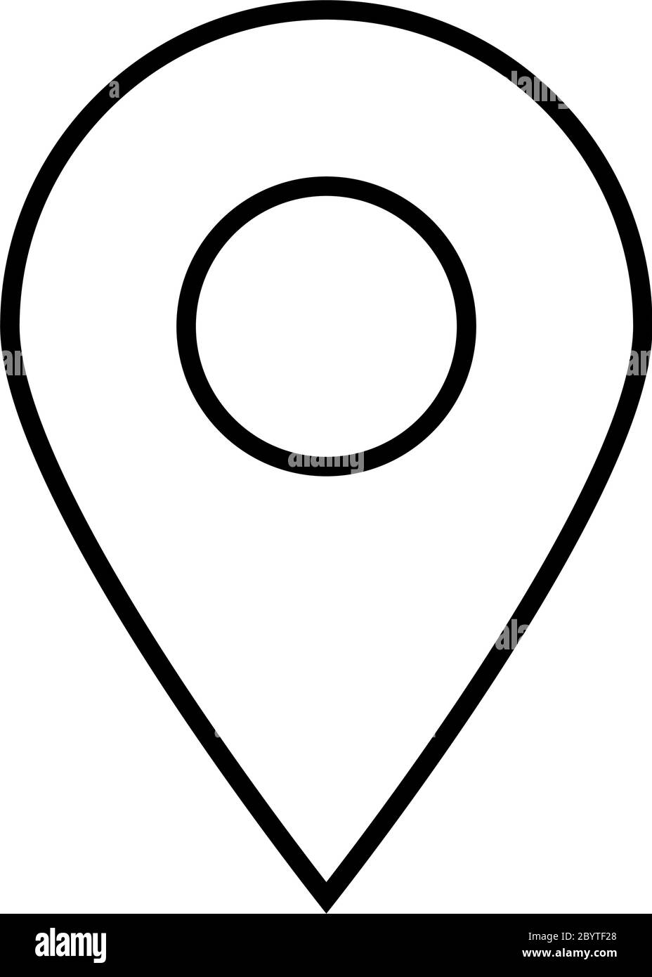 Black outline map pointer. Simple flat vector icon Stock Vector Image ...