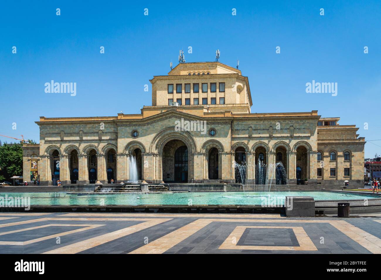 Yerevan, Armenia - July 2019: Republic Square view with The History Museum and visitors, downtown Yereven, Armenia. Stock Photo