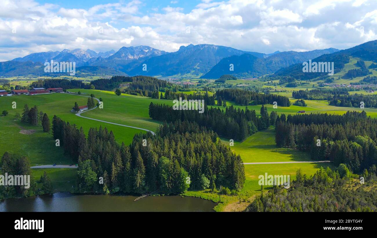 Wonderful Bavarian landscape in the German Alps - Allgau district Stock ...