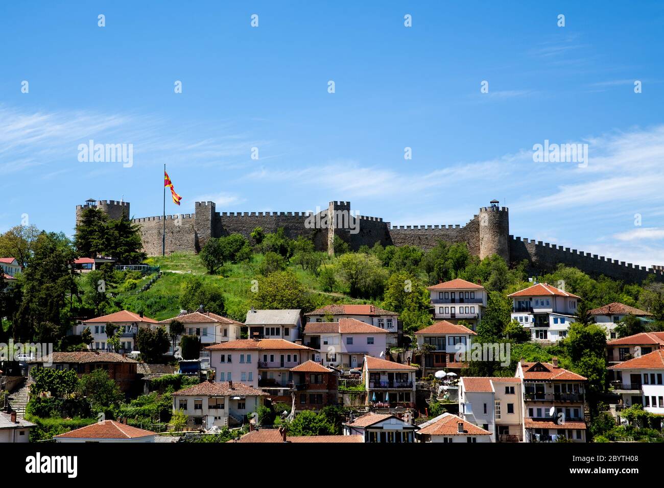 View of Tzar Samuel's Fortress, City of Ohrid, Republic of North Macedonia (FYROM) Stock Photo