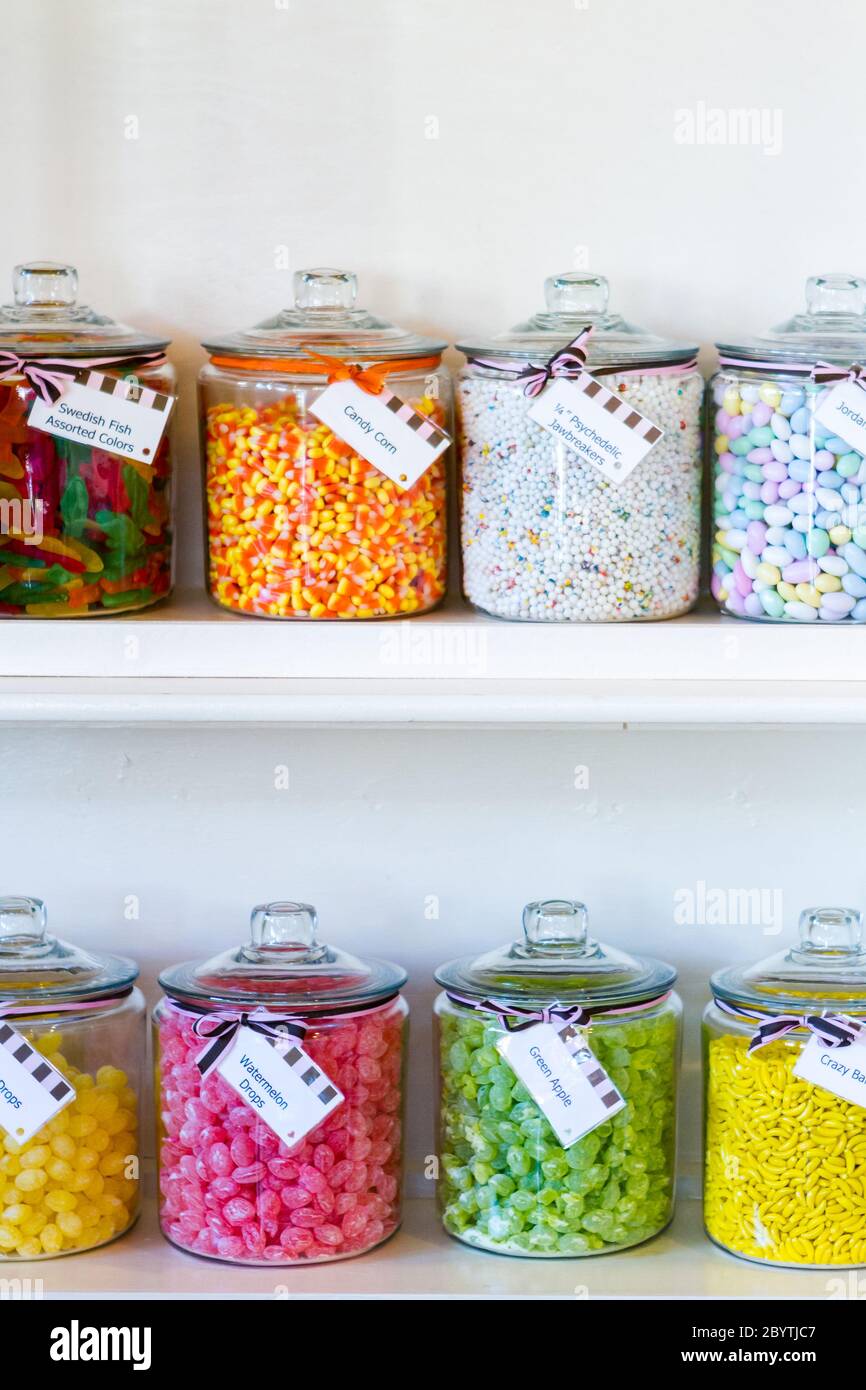 Multi colored sweets colored candy in a glass hi-res stock photography ...