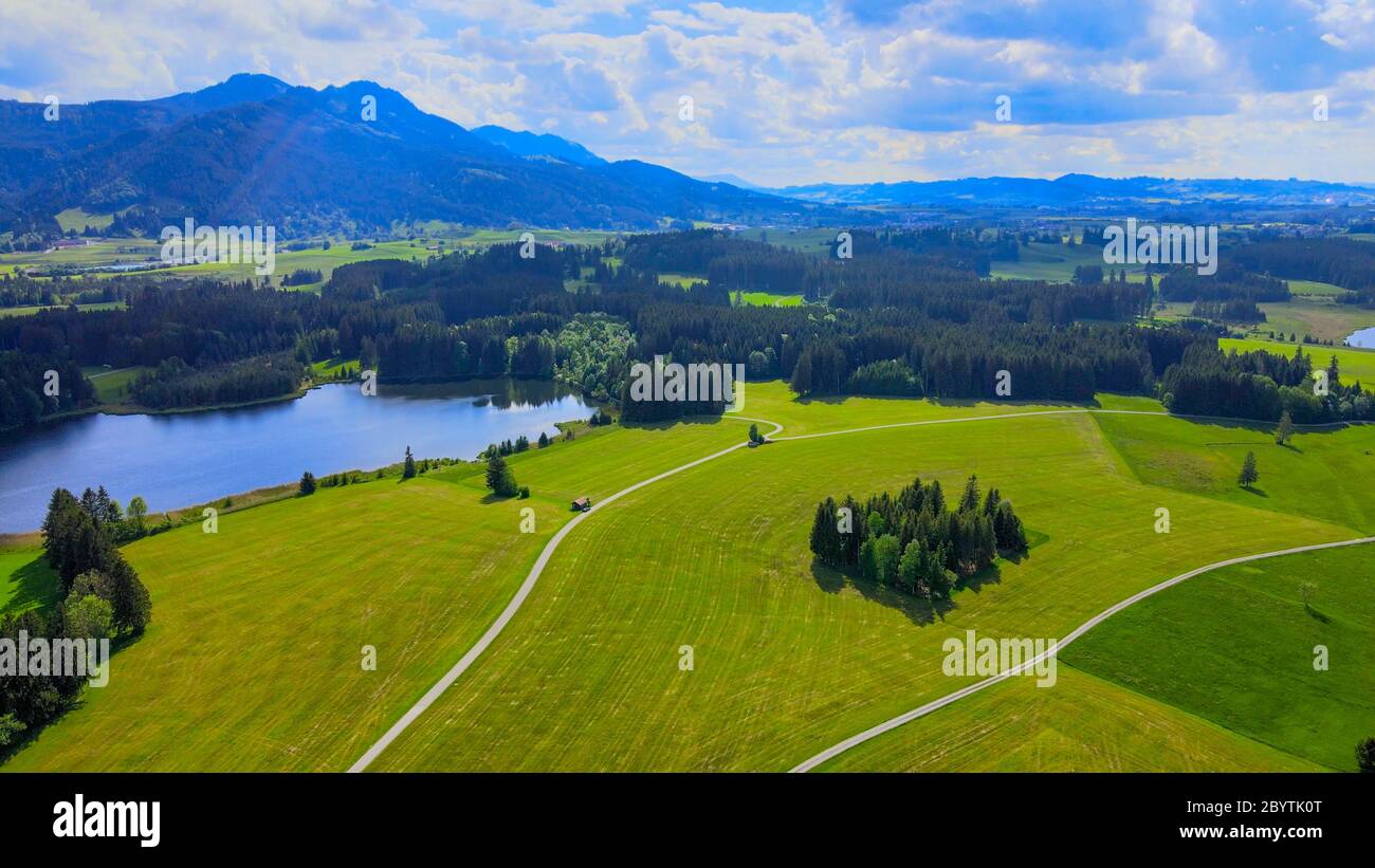 Amazing nature of Bavaria in the Allgau district of the German Alps ...