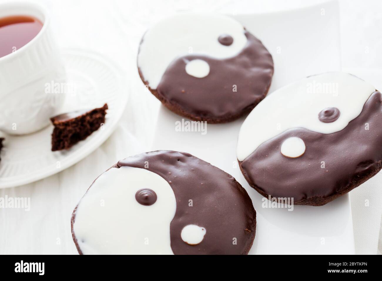 Yin and yang cookies Stock Photo