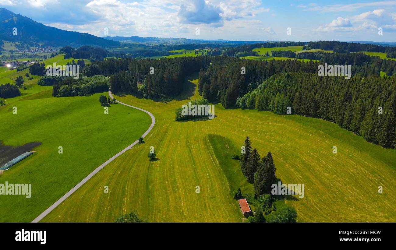 Amazing nature of Bavaria in the Allgau district of the German Alps ...