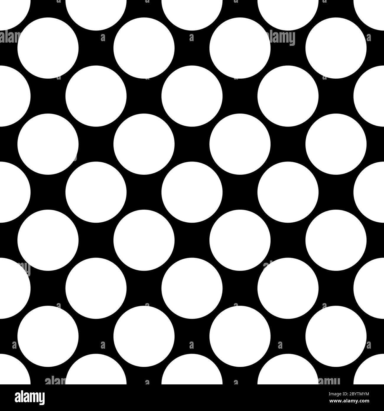 Seamless polka dot pattern. White dots on black background. Vector illustration. Stock Vector