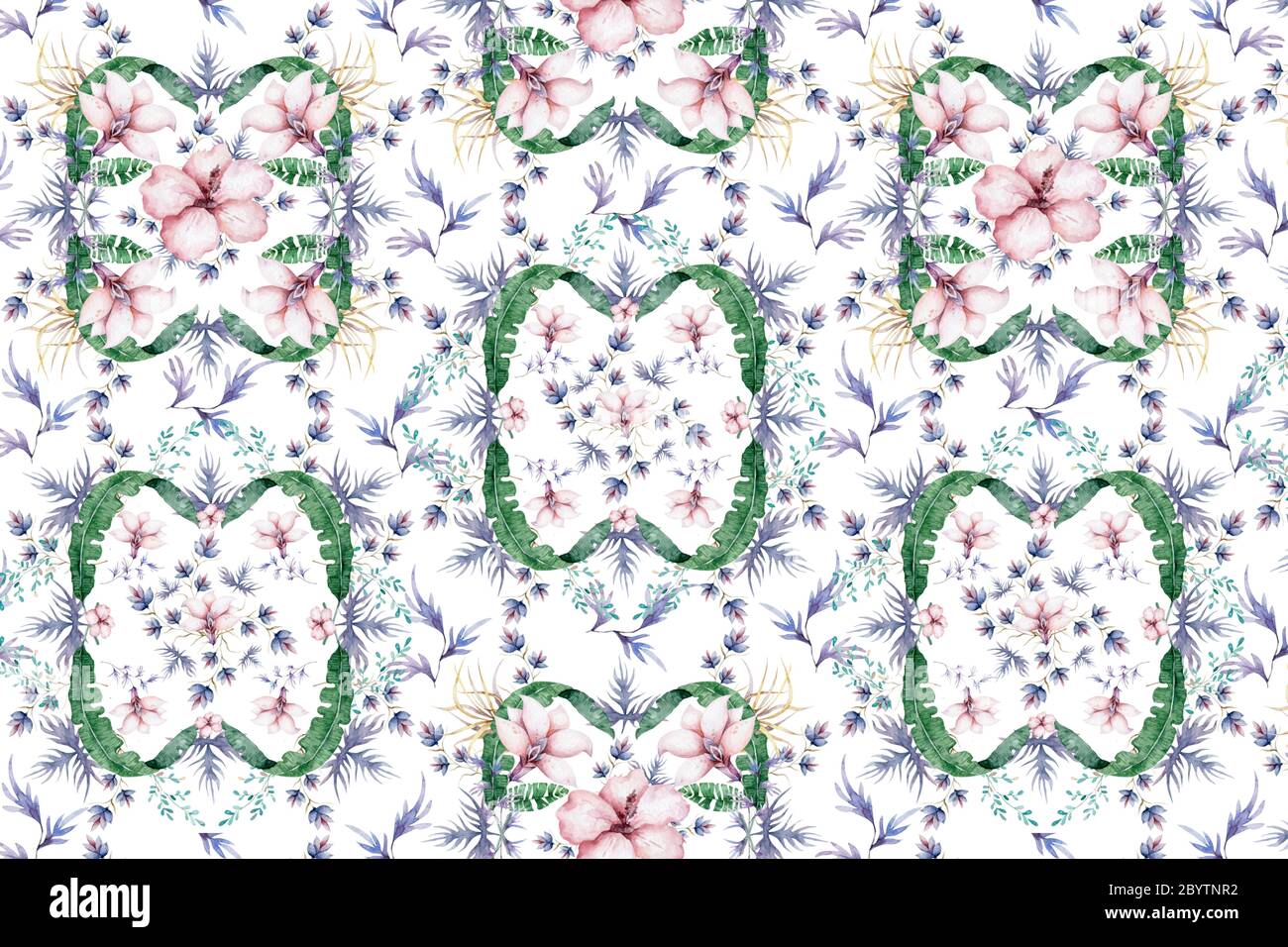 Hand drawn watercolor seamless pattern with red, white and blue roses ...