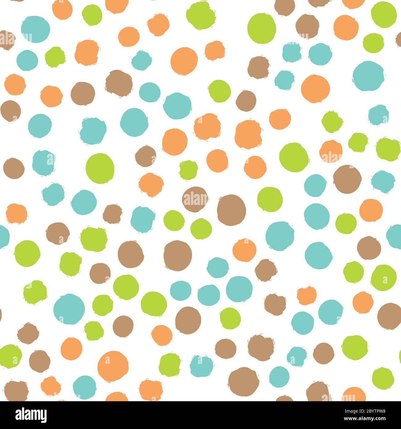 Scattered colorful brush dots. Seamless background pattern. Abstract vector wallpaper. Stock Vector
