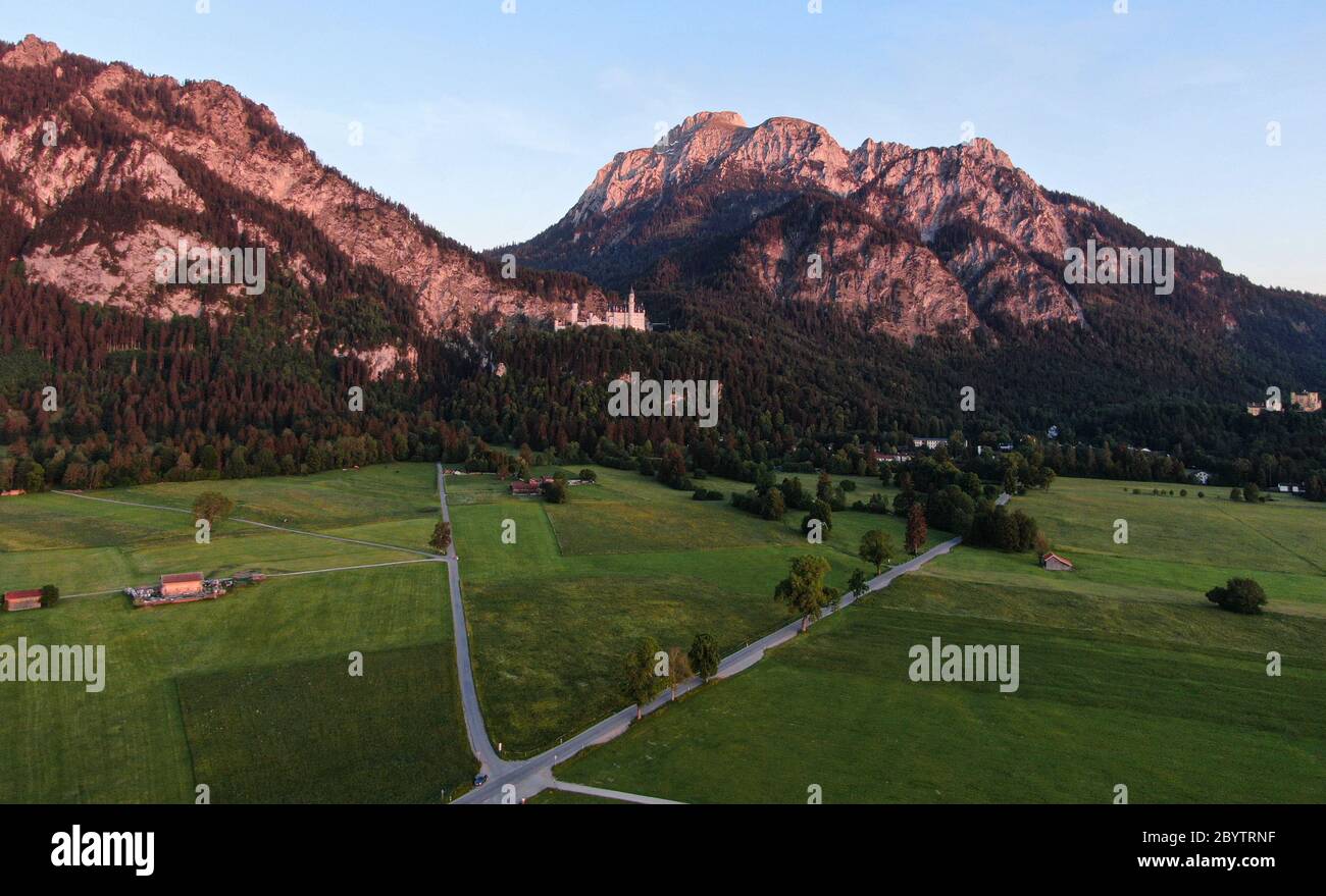 The typical landscape of Bavaria - the German Alps at Allgau Stock ...