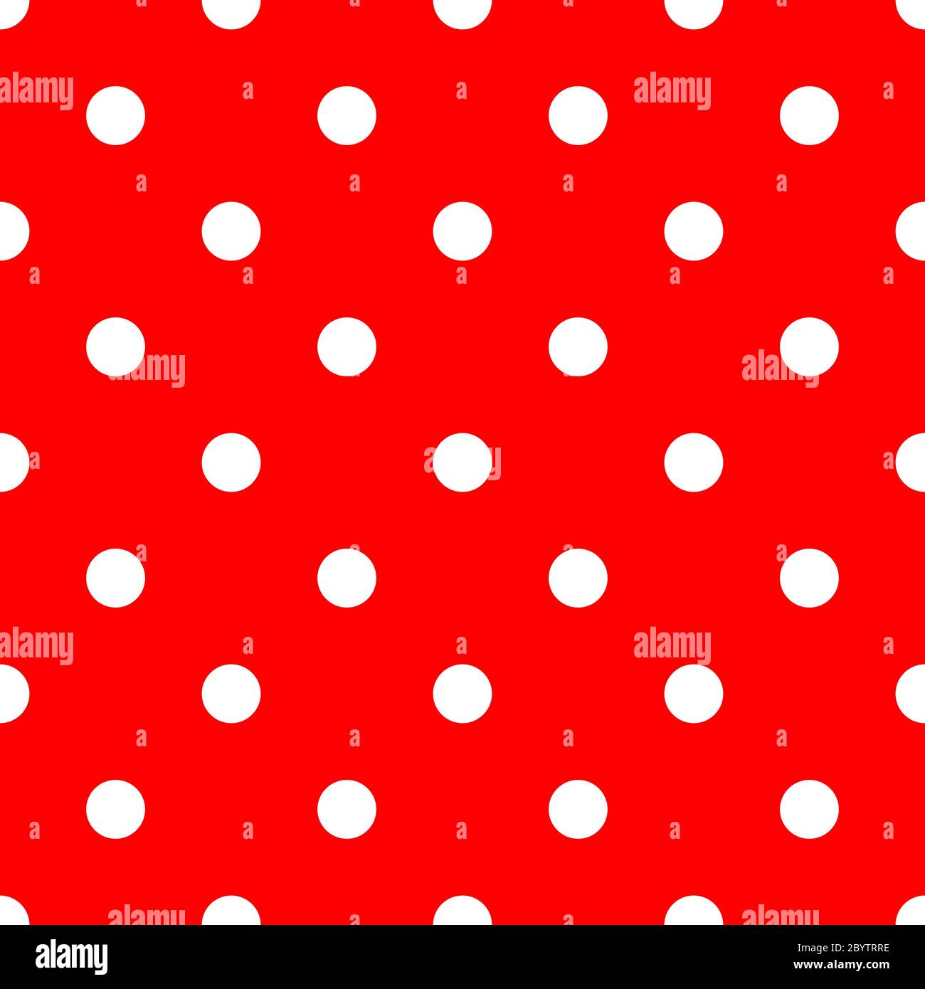 Seamless polka dot pattern. White dots on red background. Vector illustration Stock Vector Image